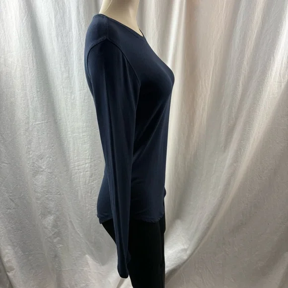 Kit and Ace Navy Crew Neck Cashmere Blend Long Sleeve Top 6 - Picture 6 of 11